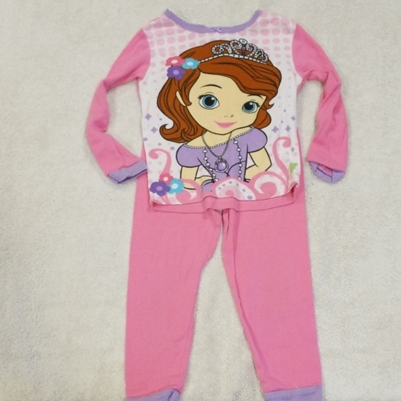 DISNEYS Toddler Frozen Sofia 2 piece Pajama PJ Set Sleepwear Purple Sz 3t